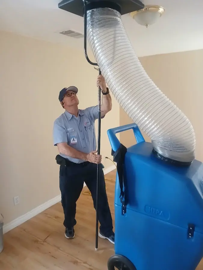 Mini Split Installation technician using HEPA equipment in Rocky Mount